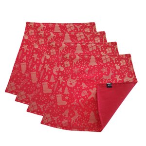 Jogo Americano Luxo Natalino Decoração Natal Dupla Face 4 UN