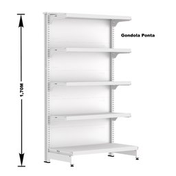 Gondola Centro 170 Fit Ate 2 Metros 1 Ponta Branco 25b Sp Etiqueta - 4