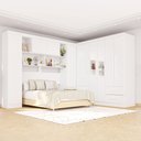 Ver imagem 1 de Guarda-roupa Casal Modulado Andorra 10 Portas 4 Gavetas com Espelho Branco - Pnr Móveis