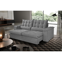 Ver imagem 3 de Sofá 2,30 Retrátil Reclinável Valentina Cor Cinza Tecido Linho Molas Bonnel 4 Lugares