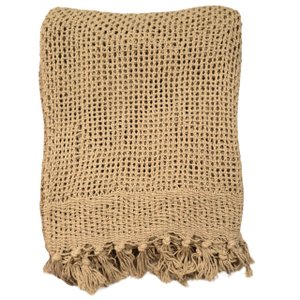 Manta Peseira Trico Rustico 1,50x1,20 Bege Escuro 100% Algodão