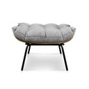 Ver imagem 2 de Kit Poltrona e Puff Costela Suede Cinza