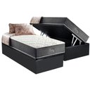 Ver imagem 1 de Cama Box Baú Solteiro: Colchão Molas MasterPocket Ensacadas Anjos Fort Flex + Base CRC Suede