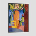 Ver imagem 1 de Quadro August Macke Turkish Cafe Tela Moldura Preta 45X30Cm