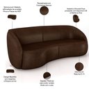 Ver imagem 3 de Kit Sofá 4 Lugares Eron 288cm com Poltrona Giratória Angelina M03 Couríssimo Marrom - Lyam Decor
