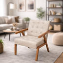 Ver imagem 2 de Kit 2 Poltrona Zarah Corino Moderno Sala de Estar Escritório:bege