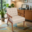 Ver imagem 3 de Kit 2 Poltrona Zarah Corino Moderno Sala de Estar Escritório:bege