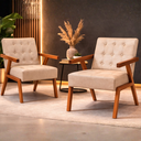 Ver imagem 1 de Kit 2 Poltrona Zarah Corino Moderno Sala de Estar Escritório:bege