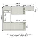 Ver imagem 4 de Armário de Cozinha Completa 290cm Branco Stella Madesa 02