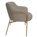 Ver imagem 5 de Kit 02 Poltronas Decorativas Jade Base Aço Ouro Fosco Bouclé Marrom Claro - Nexta Casa