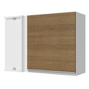 Ver imagem 1 de Armário De Cozinha Aéreo de Canto 100% MDF 1 Porta Branco/Rustic Acordes Madesa