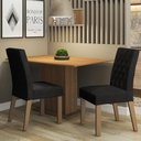 Ver imagem 1 de Conjunto Sala de Jantar Mesa Tampo de Madeira 2 Cadeiras Rustic/oxford Tainá Madesa