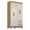 Ver imagem 3 de Guarda Roupa Solteiro Lite Ambiente 4 Portas Nature Off White - Móveis Leão