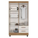 Ver imagem 2 de Guarda Roupa Solteiro Lite Ambiente 4 Portas Nature Off White - Móveis Leão