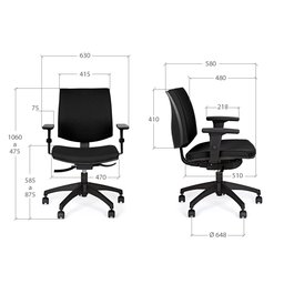 Cadeira de Escritório Ergonômica Giratória Preta Profit Marelli - 5