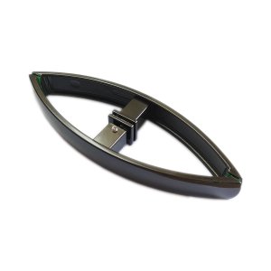 Puxador curvo com 1 furo 27cm para porta de vidro e portão - Bronze