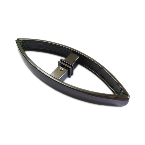 Puxador curvo com 1 furo 27cm para porta de vidro e portão - Bronze