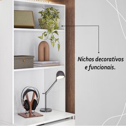 Armário Escrivaninha 2 Portas com Mesa Retrátil Duo - Branco - 6