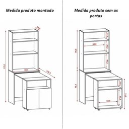 Armário Escrivaninha 2 Portas com Mesa Retrátil Duo - Branco - 2