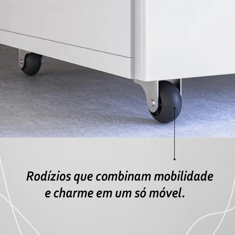 Armário Escrivaninha 2 Portas com Mesa Retrátil Duo - Branco - 7