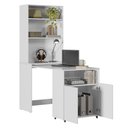 Ver imagem 3 de Armário Escrivaninha 2 Portas com Mesa Retrátil Duo - Branco