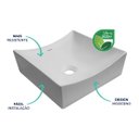 Ver imagem 3 de Cuba Pia Banheiro Cerâmica Quadrada Branca Louça - Mondialle