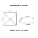 Ver imagem 4 de Cuba Pia Banheiro Cerâmica Quadrada Branca Louça - Mondialle