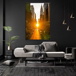 Quadro Decorativo Por do Sol na Cidade V Com Moldura e Sem Vidro 80X120 - 2