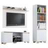 Conjunto Rack com Painel TV 55" e Livreiro Multimóveis CR45105 Branco/Siena - 2