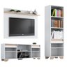 Conjunto Rack com Painel TV 55" e Livreiro Multimóveis CR45105 Branco/Siena - 4