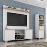 Conjunto Rack com Painel TV 55" e Livreiro Multimóveis CR45105 Branco/Siena - 1