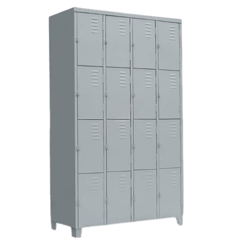 Armário Roupeiro de Aço Vestiário com 16 Portas Guarda-volumes Locker