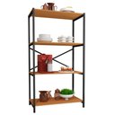 Ver imagem 1 de Estante Armário Steel 90cm Estilo Industrial com Pés em Aço Preto/naturale