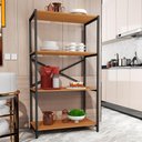 Ver imagem 2 de Estante Armário Steel 90cm Estilo Industrial com Pés em Aço Preto/naturale
