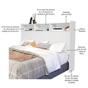 Ver imagem 3 de Cabeceira Melissa Branco para Box Colchão Casal 140xm com Prateleiras de Mdf