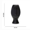 Ver imagem 1 de Vaso Rosto Em Cerâmica Preto 23,5x11cm