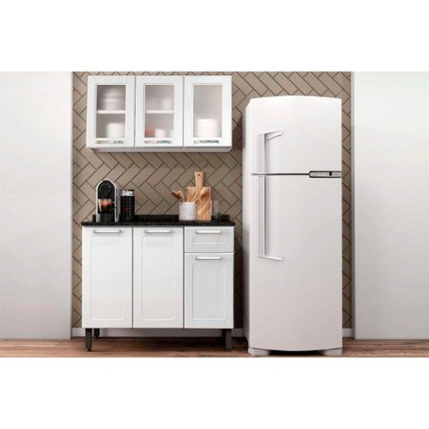 Cozinha Completa Múltipla 2 Peças (1 Aéreo + 1 Balcão) Branco - Bertolini
