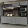 Armário de Cozinha Completa 260cm Cinza Nice Madesa 07 - 2
