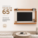 Ver imagem 3 de Painel para TV até 65 Polegadas New York Off White/Freijó - J Carvalho
