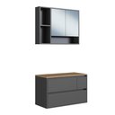 Ver imagem 2 de Conjunto Banheiro Gabinete Espelheira 4 Portas 1 Gav Suspenso 80cm Multimóveis Crart-CON013 Grafite