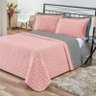 Colcha de Casal Roma 3pçs Dupla Face Queen Rosê e Cinza Casen - 1