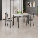 Ver imagem 1 de Conjunto Mesa Sala de Jantar 4 Cadeiras Iris B Prata/Preto