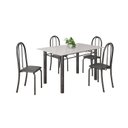 Ver imagem 2 de Conjunto Mesa Sala de Jantar 4 Cadeiras Iris B Prata/Preto