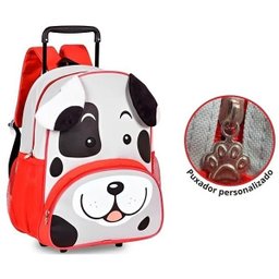 Mochila Infantil Escolar com Rodinhas Clio PETS Zoo Animais Clio STYLE CACHORRO VERMELHO - 4