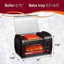 Ver imagem 5 de Elite Gourmet Torradeira Hot Dog com 5 Rolos Inoxidáveis e Timer 30 Min (preta)