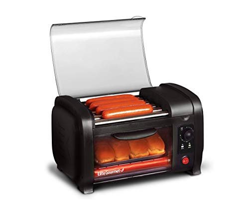 Elite Gourmet Torradeira Hot Dog com 5 Rolos Inoxidáveis e Timer 30 Min (preta)