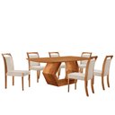 Ver imagem 2 de Mesa de Jantar Ane 180cm Tampo Laminado Barril com 6 Cadeiras Munique