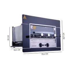Churrasqueira de Embutir 4 Espetos Rotativos a Gás Glp 220v Titanium Preta - 3