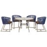 Mesa com 4 Cadeiras e Noronha Estofado 9 Trama Original Azul - 1
