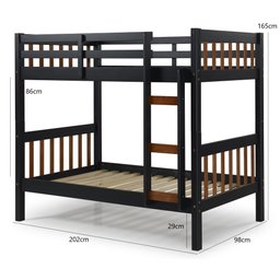 Beliche TEEN Plus em Madeira Maciça Mv Outlet Preto e Mel - 3